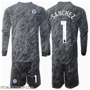 Chelsea Robert Sanchez #1 Portiere Seconda Maglia Bambino 2024-25 Manica Lunga (+ Pantaloni corti)
